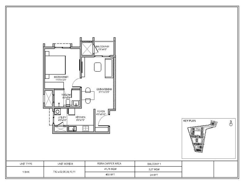 Birla Evara 1 BHK Floor Plan